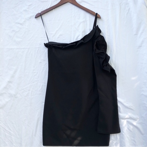 REVOLVE x LIKELY | JORDIE ONE-SLEEVE RUFFLE COCKTAIL DRESS SIZE 12 - Picture 6 of 12